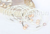 10Pcs 11mm Pink Gray Wine Red Pearls Leather Bracelet