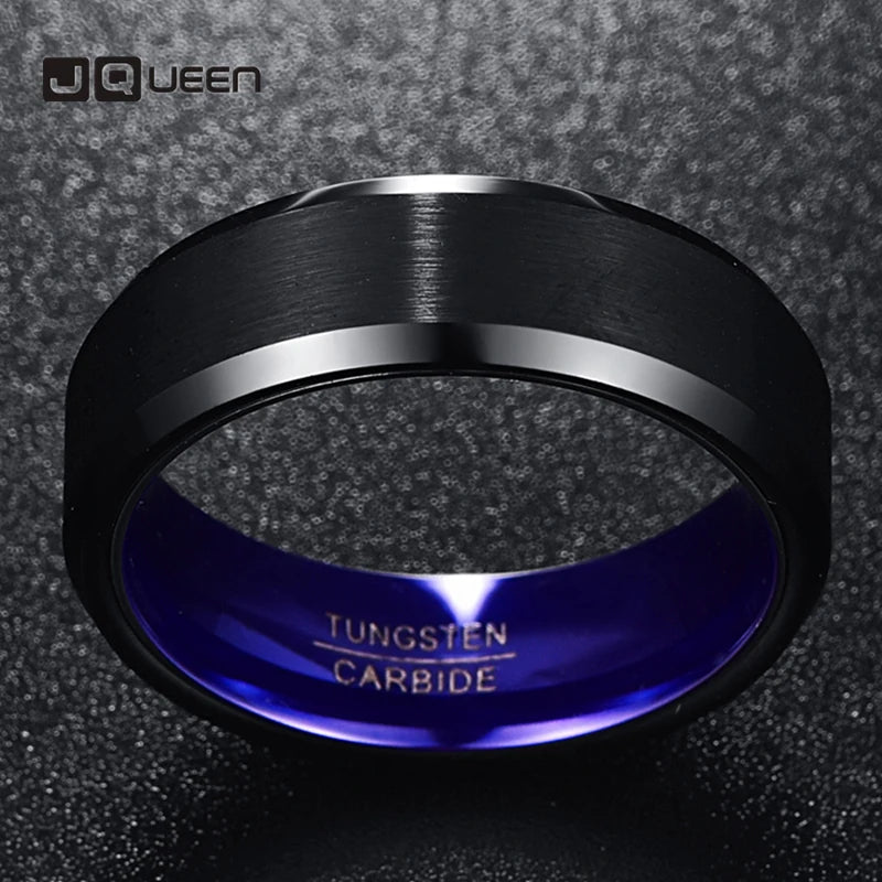 3.0MM Frosted Surface Purple Inner Ring Tungsten Carbide Man's Classic Ring