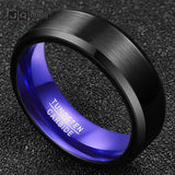3.0MM Frosted Surface Purple Inner Ring Tungsten Carbide Man's Classic Ring