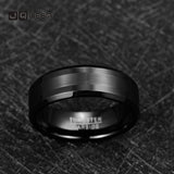 8mm Tungsten Carbide Men's Ring Brushed Center Beveled Edge Comfort Fit