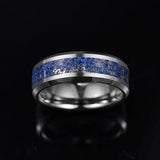 8mm Tungsten Carbide Ring with Lapis Lazuli Inlay