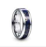 8mm Tungsten Carbide Ring with Lapis Lazuli Inlay