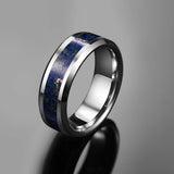 8mm Tungsten Carbide Ring with Lapis Lazuli Inlay