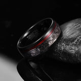 8mm Tungsten Steel Ring Triple Spiral Pattern+Red Guitar String T229R
