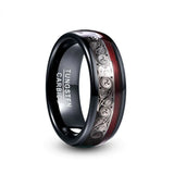 8mm Tungsten Steel Ring Triple Spiral Pattern+Red Guitar String T229R