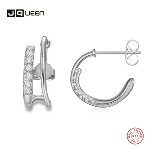 925 Silver Diamond Zircon Earrings Ear Studs