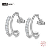 925 Silver Diamond Zircon Earrings Ear Studs
