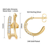 925 Silver Diamond Zircon Earrings Ear Studs