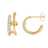 925 Silver Diamond Zircon Earrings Ear Studs