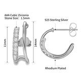 925 Silver Diamond Zircon Earrings Ear Studs
