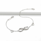 925 Silver Infinity Symbol Zircon Bracelet Heart Jewelry