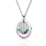 925 Silver Necklace 5 Birthstones 5 Names Women's Birthday Gift