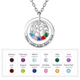 925 Silver Necklace 5 Birthstones 5 Names Women's Birthday Gift