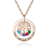 925 Silver Necklace 5 Birthstones 5 Names Women's Birthday Gift