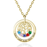 925 Silver Necklace 5 Birthstones 5 Names Women's Birthday Gift