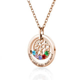 925 Silver Necklace 5 Birthstones 5 Names Women's Birthday Gift