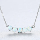 925 Silver Cross Opal Necklace for Women