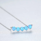 925 Silver Cross Opal Necklace for Women