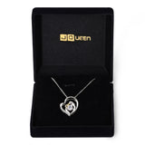 925 Silver Mother's Love 18k Plated Heart Necklace
