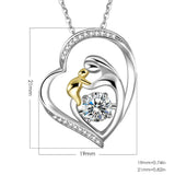 925 Silver Mother's Love 18k Plated Heart Necklace