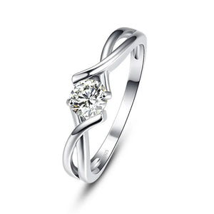 Concise Personality CZ Silver Rings for Women