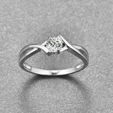 Concise Personality CZ Silver Rings for Women