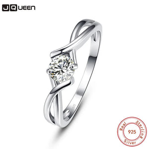 Concise Personality CZ Silver Rings for Women