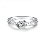 Concise Personality CZ Silver Rings for Women