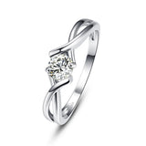 Concise Personality CZ Silver Rings for Women