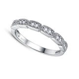 Geometric Crystal Silver Ring Wedding Bands Jewelry