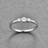 Silver Round CZ Ring For Women Weeding Bands Jewelry