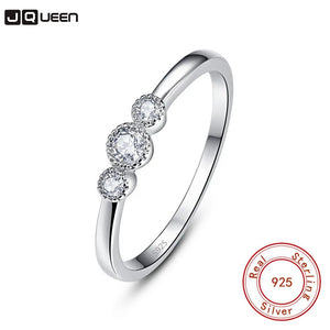 Silver Round CZ Ring For Women Weeding Bands Jewelry