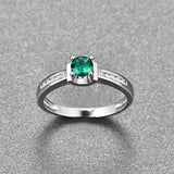 Green CZ Ring Personality Geometry Crystal Finger Ring For Women Wedding Jewerly