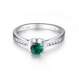 Green CZ Ring Personality Geometry Crystal Finger Ring For Women Wedding Jewerly