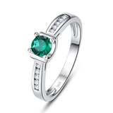 Green CZ Ring Personality Geometry Crystal Finger Ring For Women Wedding Jewerly