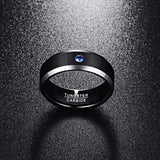 Men's 8mm Tungsten Carbide Ring Brushed CZ Wedding Band Size 7-12