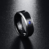 Men's 8mm Tungsten Carbide Ring Brushed CZ Wedding Band Size 7-12