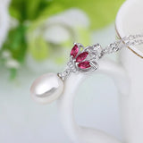 Natural Pearl Pendant S925 Silver Crown Freshwater Pearl Necklace