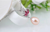Natural Pearl Pendant S925 Silver Crown Freshwater Pearl Necklace