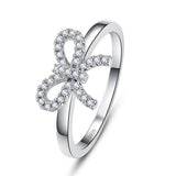Arrival Bowknot Silver Ring Romantic Style Wedding Party Accessories