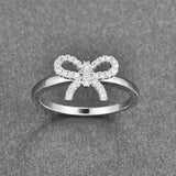 Arrival Bowknot Silver Ring Romantic Style Wedding Party Accessories