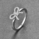 Arrival Bowknot Silver Ring Romantic Style Wedding Party Accessories