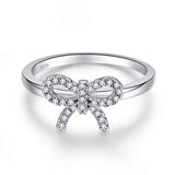Arrival Bowknot Silver Ring Romantic Style Wedding Party Accessories