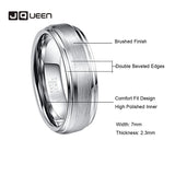 Men's 7mm Tungsten Carbide Ring Matte Finish Wedding Engagement Band Size 6-14