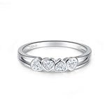 Romantic Silver Heart CZ Rings For Women Wedding Engagement Jewelry