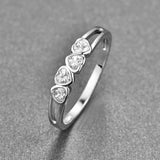 Romantic Silver Heart CZ Rings For Women Wedding Engagement Jewelry
