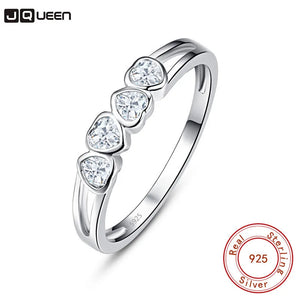 Romantic Silver Heart CZ Rings For Women Wedding Engagement Jewelry