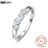Romantic Silver Heart CZ Rings For Women Wedding Engagement Jewelry