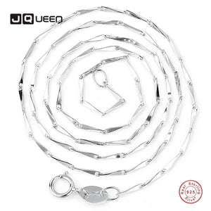 S925 Silver Melon Seed Water Wave Chain Necklace Jewelry
