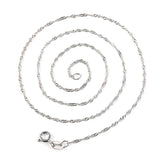 S925 Silver Melon Seed Water Wave Chain Necklace Jewelry
